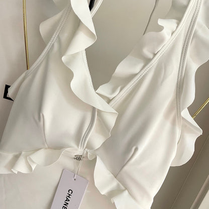 C 25 New Pure White One-piece Swimsuit