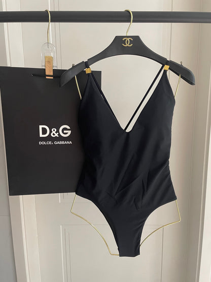 M 25 New High-grade Black One-piece Swimsuit
