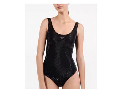 P 25 Glitter Black One Piece Swimsuit