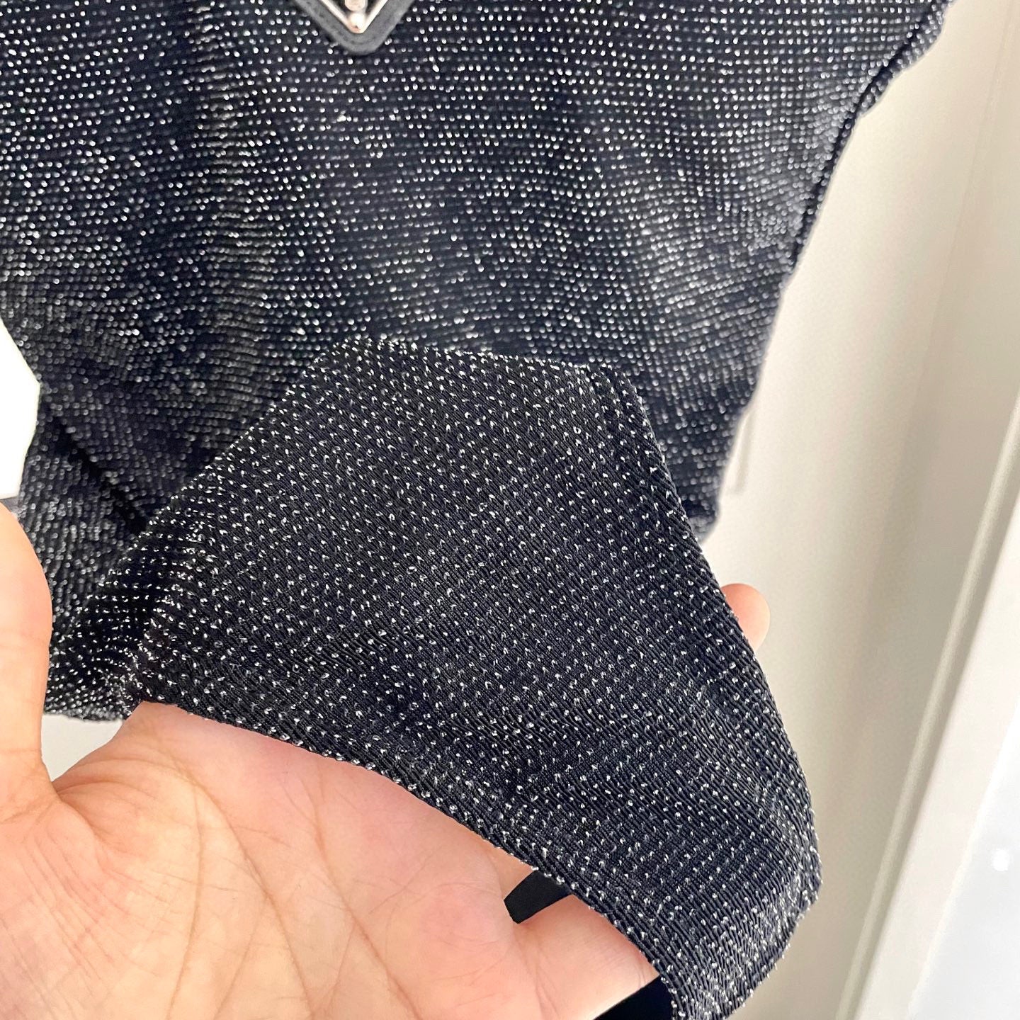 P 25 Glitter Black One Piece Swimsuit