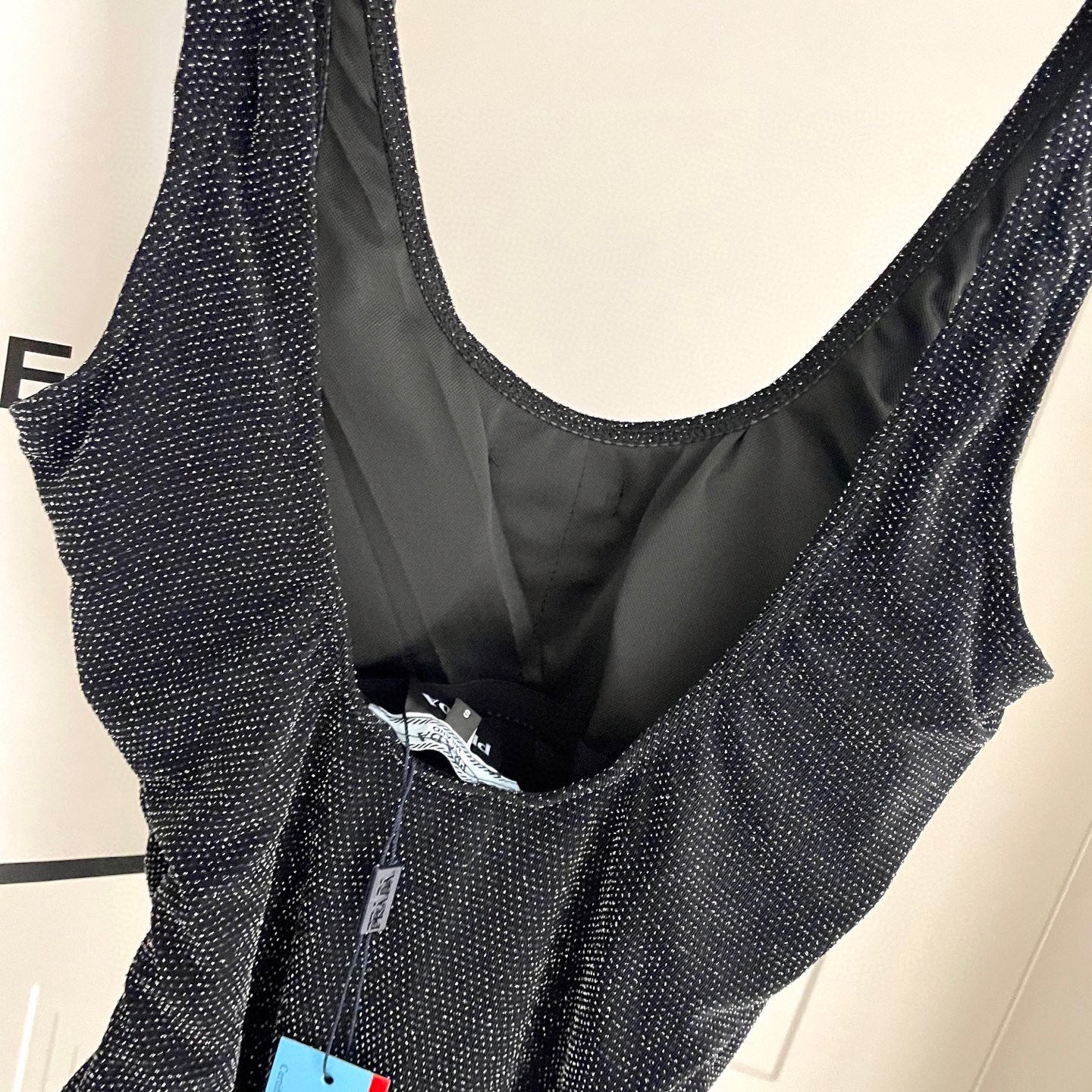 P 25 Glitter Black One Piece Swimsuit