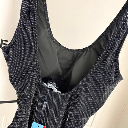 P 25 Glitter Black One Piece Swimsuit