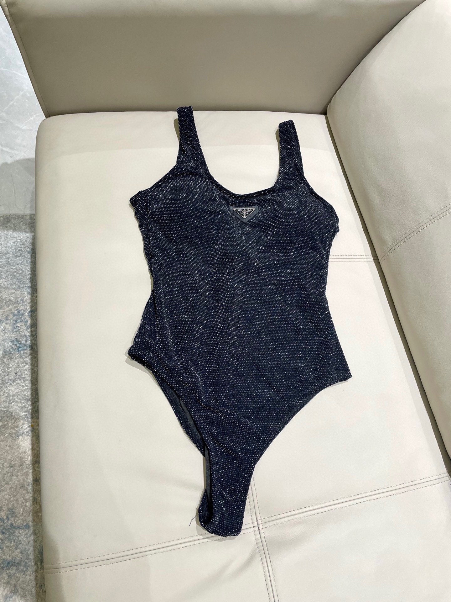 P 25 Glitter Black One Piece Swimsuit