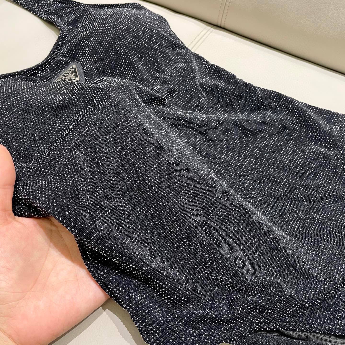 P 25 Glitter Black One Piece Swimsuit