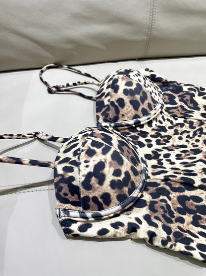 Do 25 New Leopard Print Halter One Piece Swimsuit