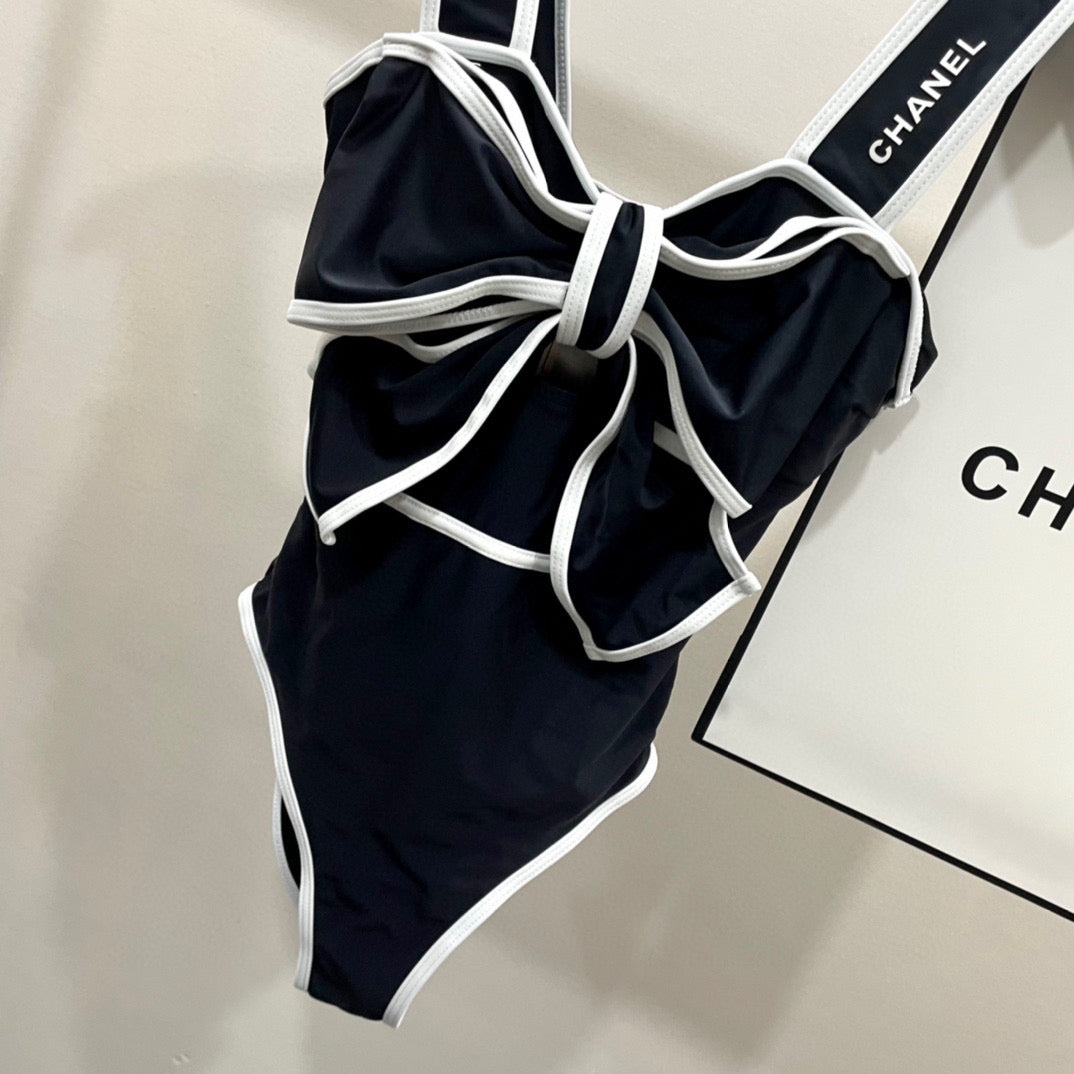 C 25 Big Bow One-piece Swimsuit