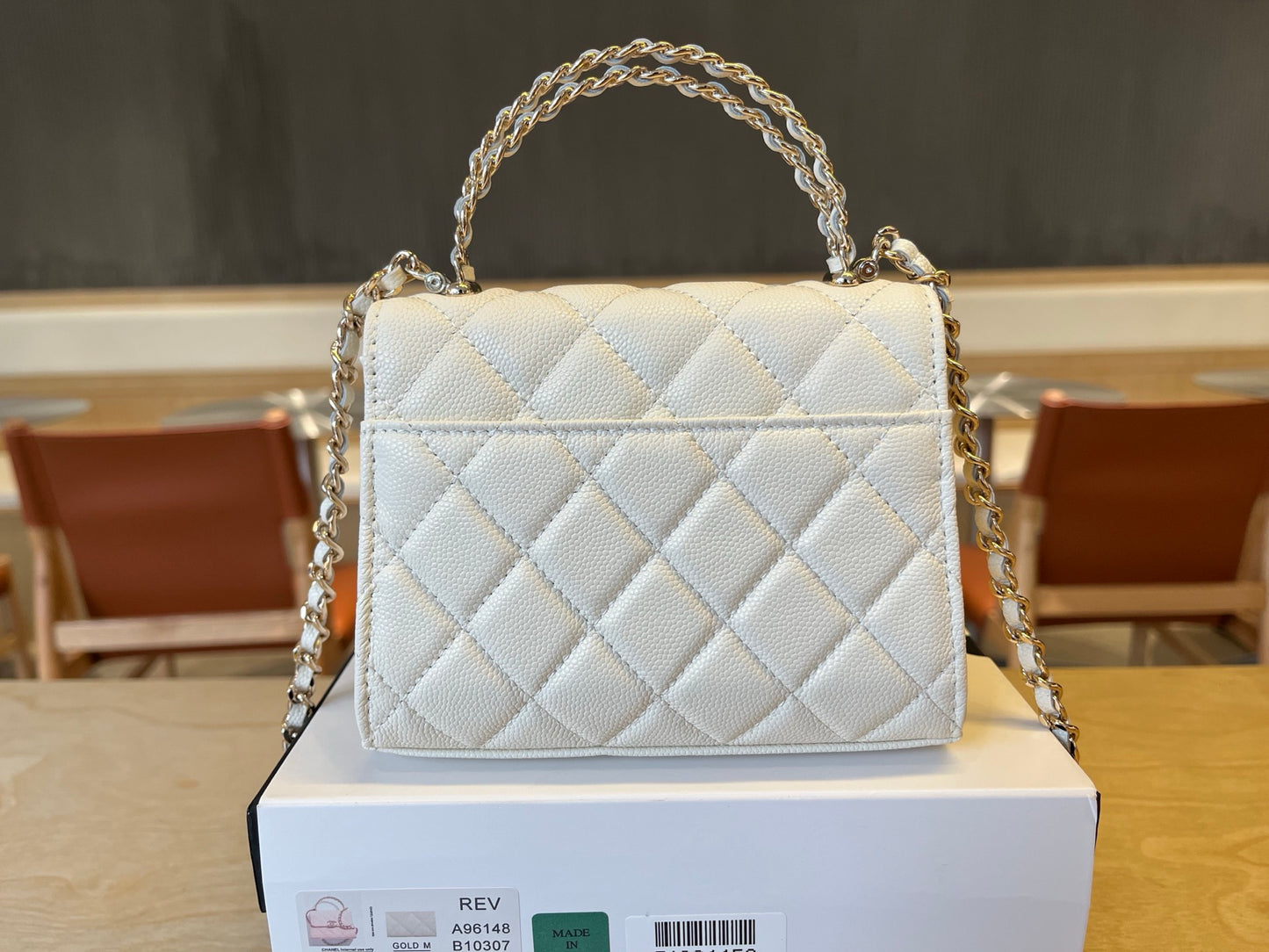 C 25 Kelly Cowhide Metal Chain Handle Bag