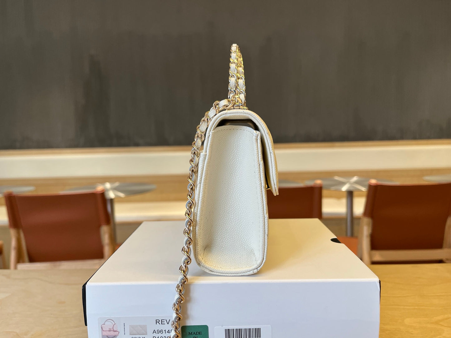 C 25 Kelly Cowhide Metal Chain Handle Bag
