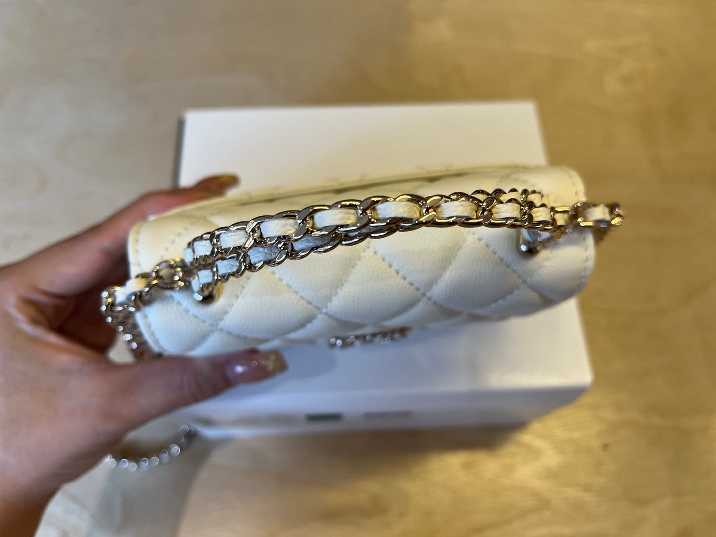 C 25 Kelly Cowhide Metal Chain Handle Bag