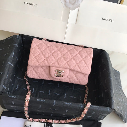 C 25 Pink Lattice Chain Crossbody Bag