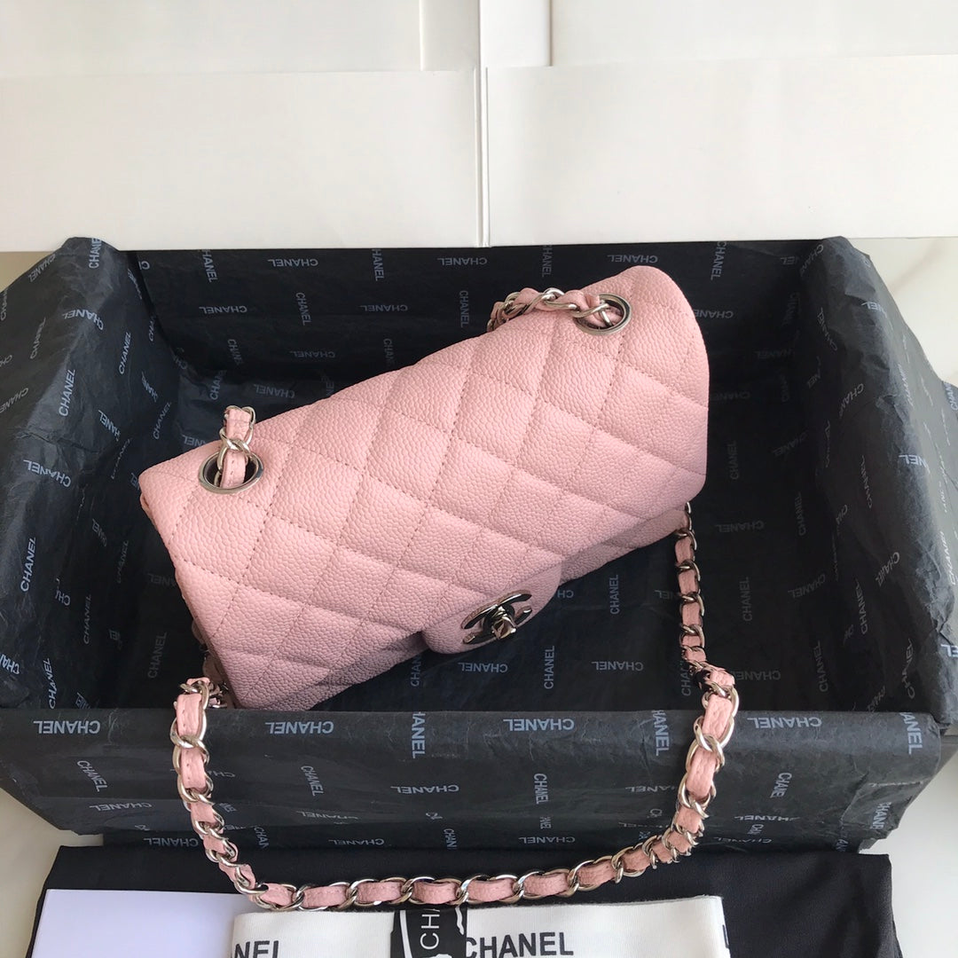 C 25 Pink Lattice Chain Crossbody Bag