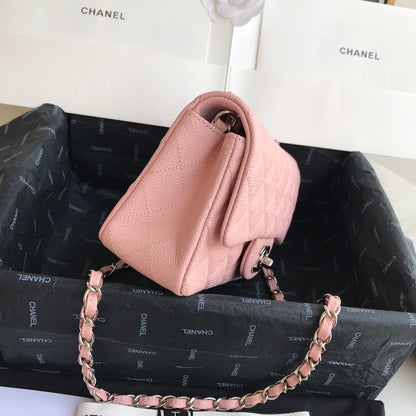 C 25 Pink Lattice Chain Crossbody Bag