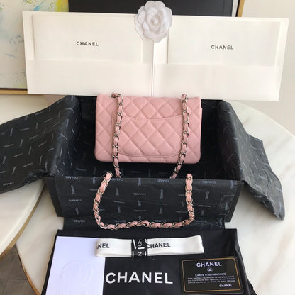C 25 Pink Lattice Chain Crossbody Bag