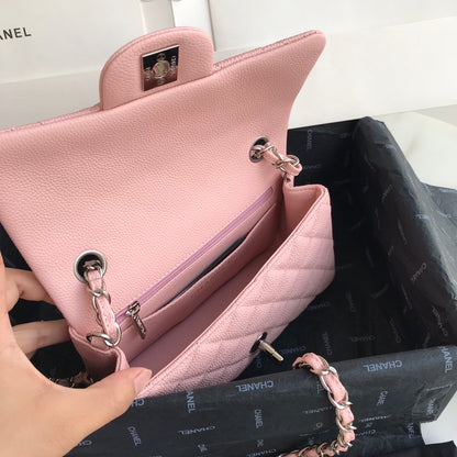 C 25 Pink Lattice Chain Crossbody Bag