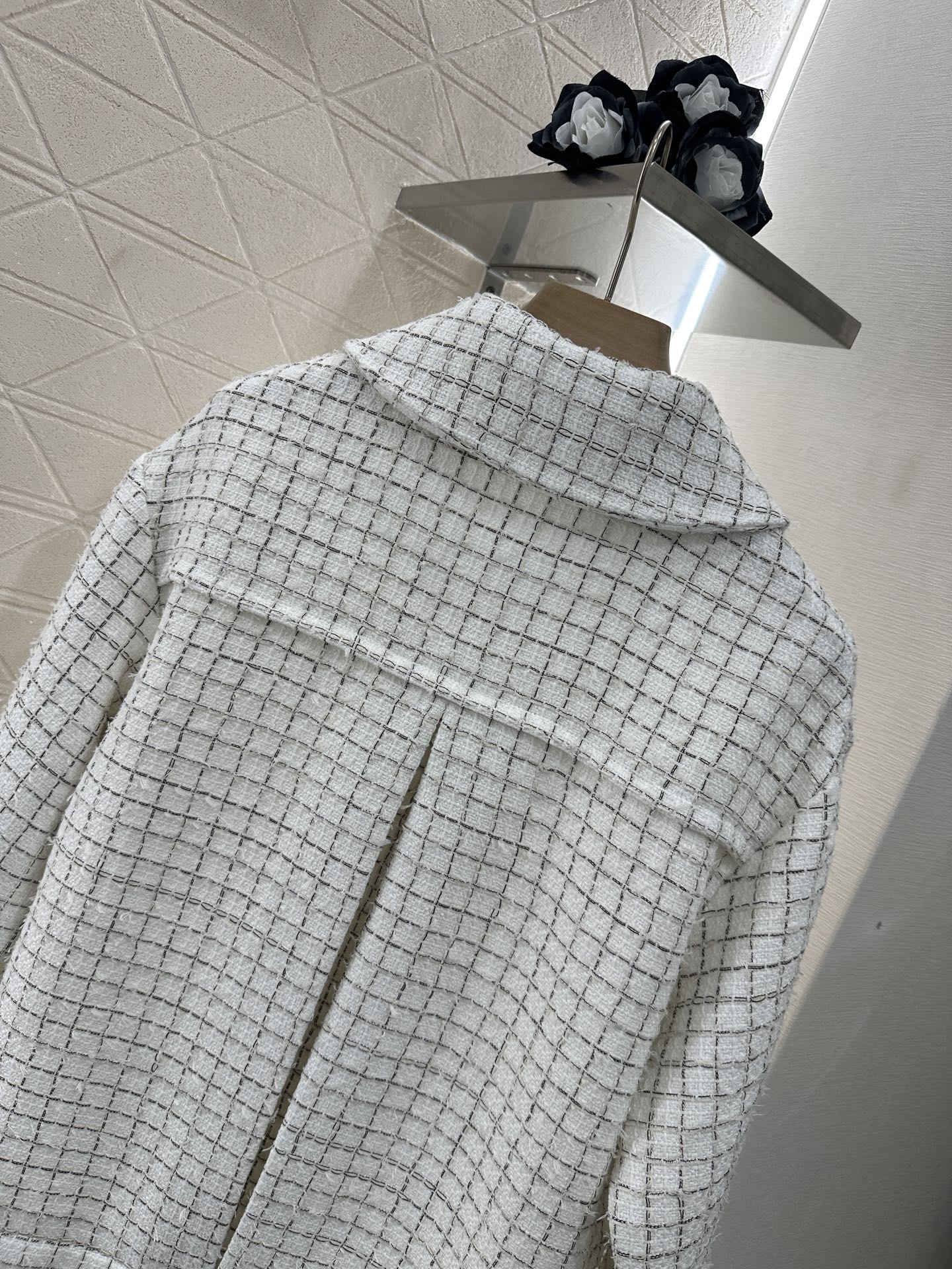 2025 New Arrivals Plaid Tweed Lapel Dress Jacket