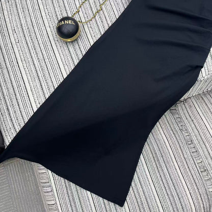 25 years early spring and summer new fake two-piece contrast vest dress