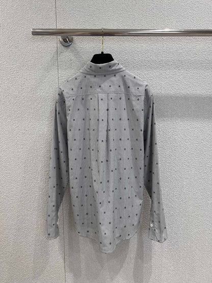 25Ss Frühling und Sommer Neues gestreiftes langes Hemd mit Logostickerei + Faltenrock 