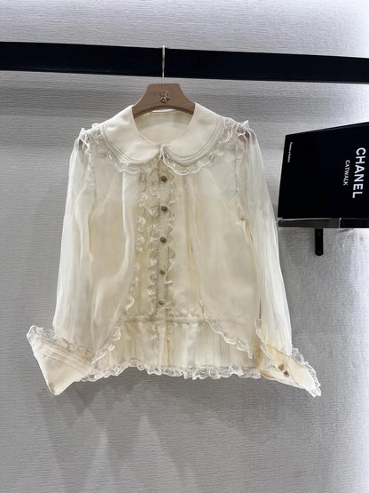 C 25 New Lace Lace Silk Shirt
