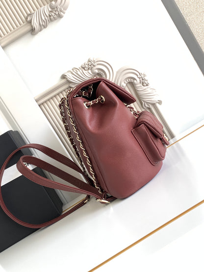 C 24A spring/summer super hot lychee leather duma double backpacks