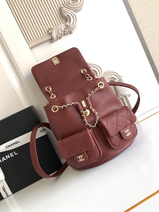 C 24A spring/summer super hot lychee leather duma double backpacks