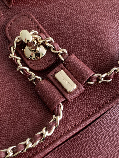 C 24A spring/summer super hot lychee leather duma double backpacks