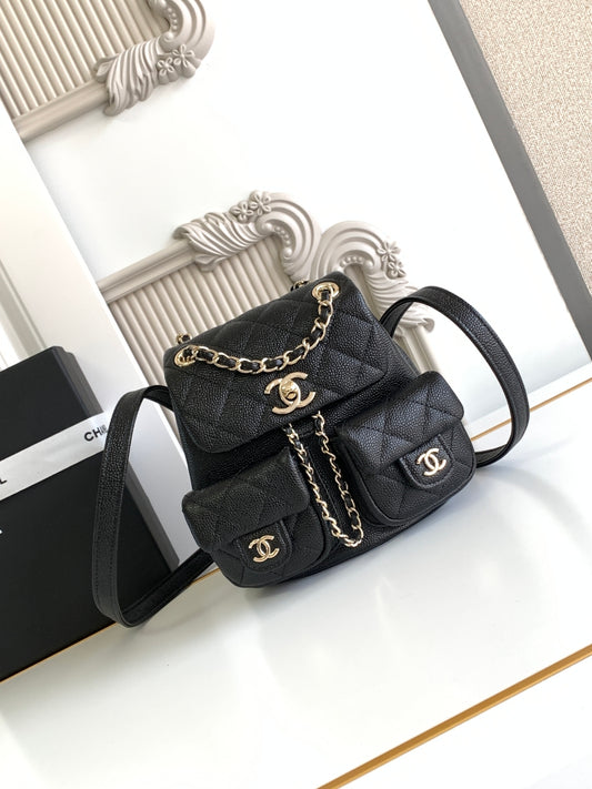 C 24A spring/summer super hot lychee leather duma double backpacks\