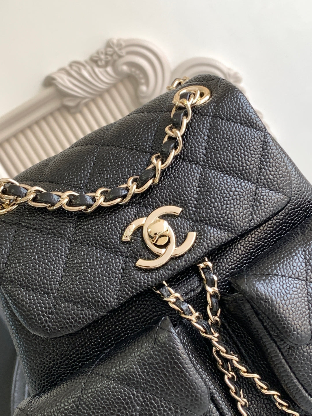 C 24A spring/summer super hot lychee leather duma double backpacks\