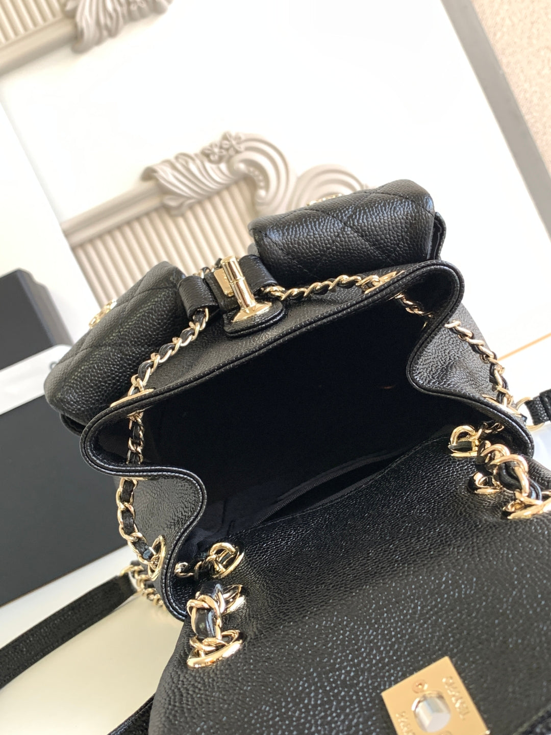 C 24A spring/summer super hot lychee leather duma double backpacks\