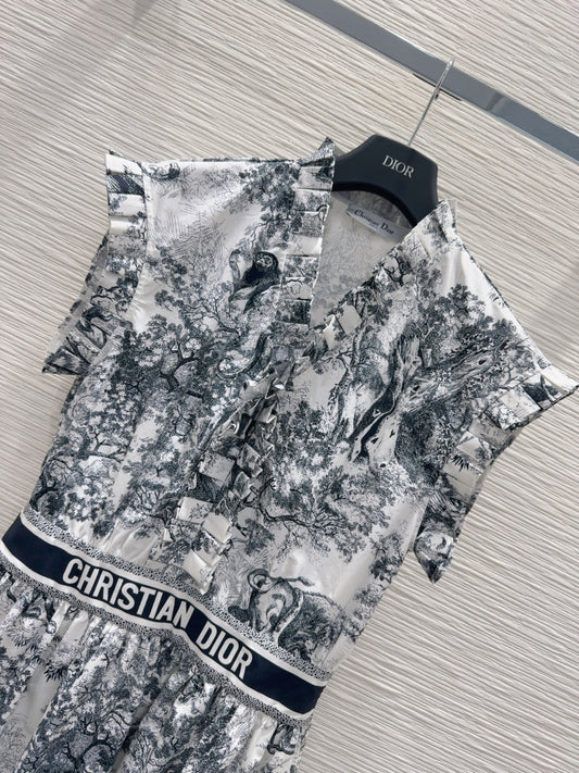 25SS New Summer Printed Vest Dress