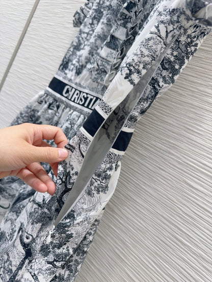 25SS New Summer Printed Vest Dress