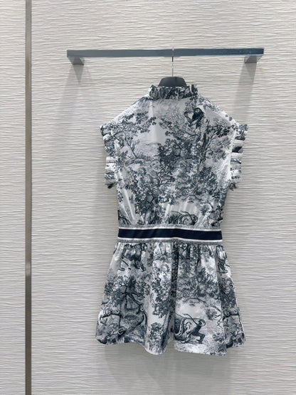 25SS New Summer Printed Vest Dress