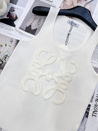 25 Summer new three-dimensional towel embroidered logo knitted vest