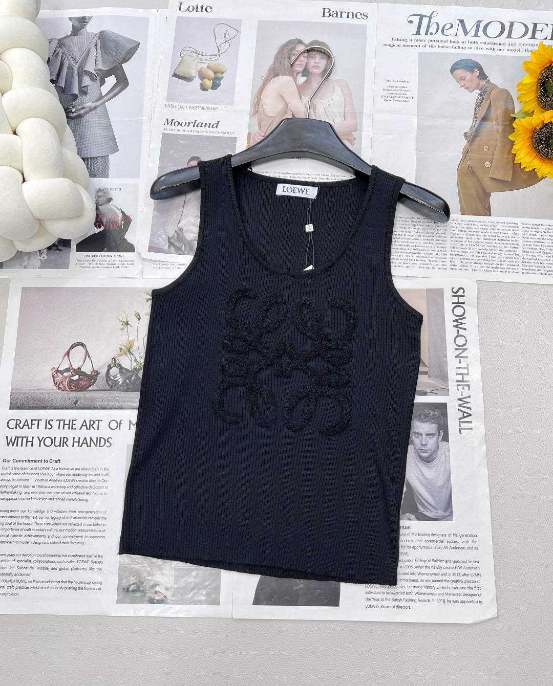 25 Summer new three-dimensional towel embroidered logo knitted vest
