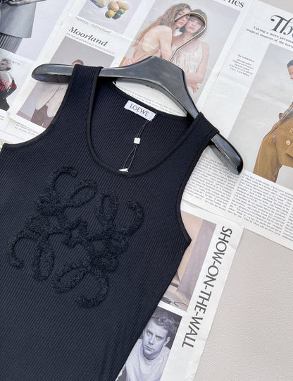 25 Summer new three-dimensional towel embroidered logo knitted vest