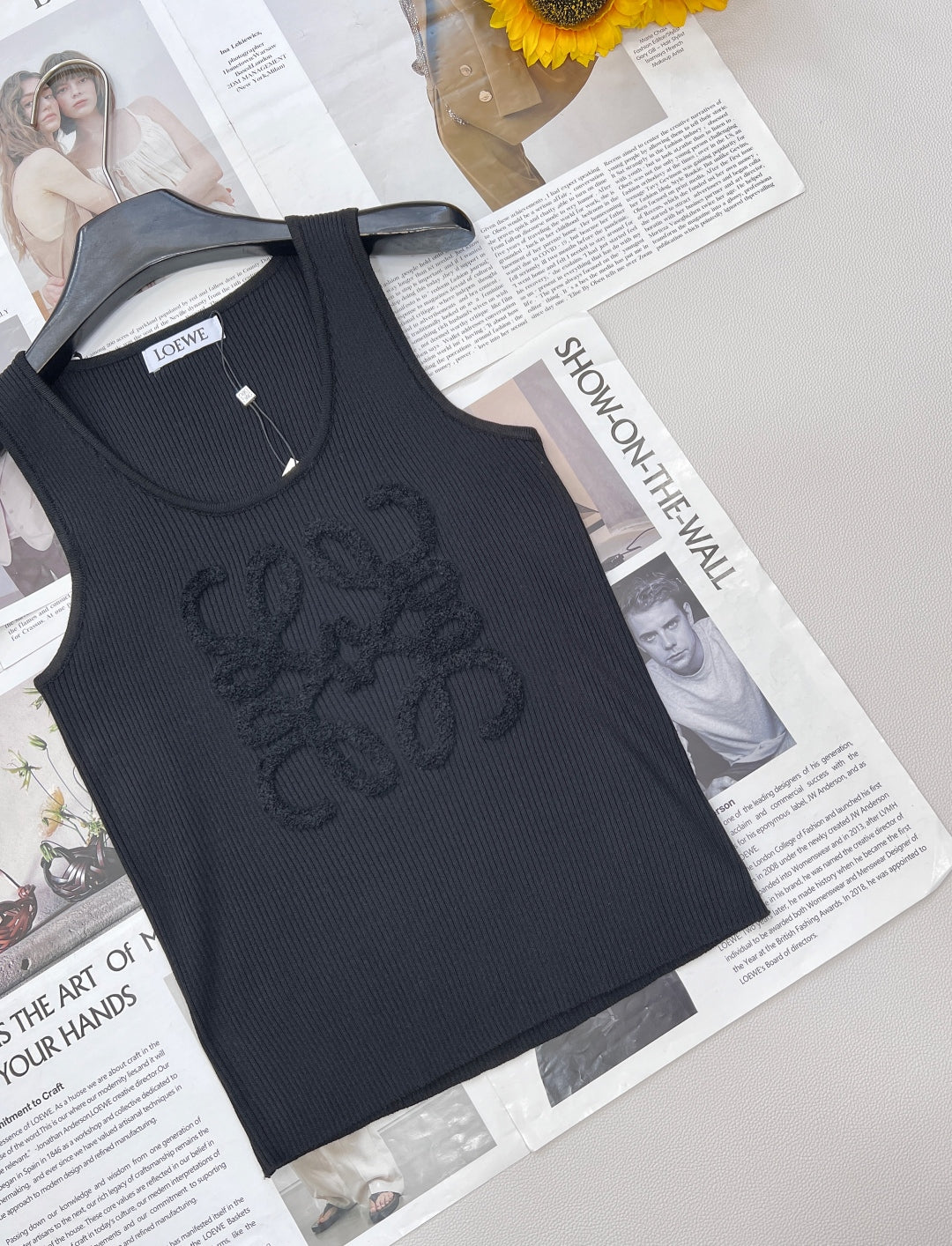 25 Summer new three-dimensional towel embroidered logo knitted vest