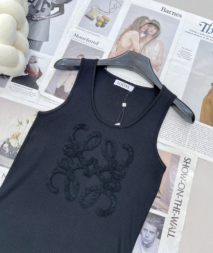 25 Summer new three-dimensional towel embroidered logo knitted vest