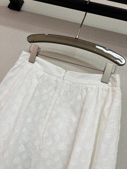 2025 Summer New Lapel Sleeveless Top + A-Sleeve Skirt Set