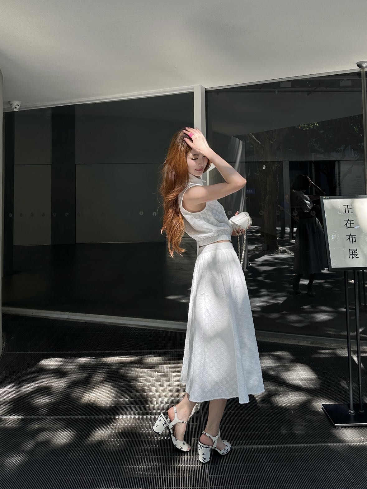2025 Summer New Lapel Sleeveless Top + A-Sleeve Skirt Set