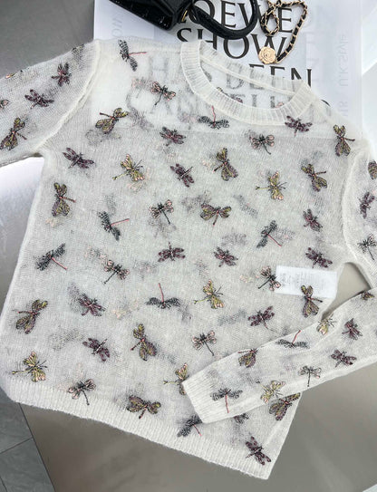 D 25 Dragonfly Knit Sweater