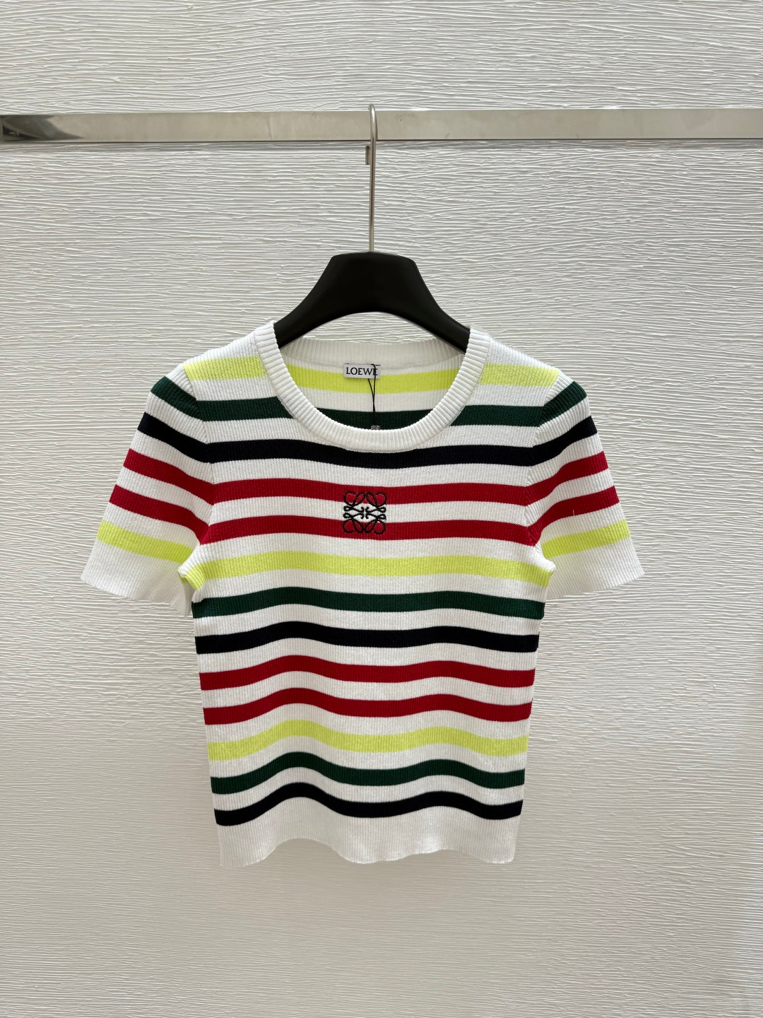 25 nouveaux pulls d'été à col rond et manches courtes en tricot 