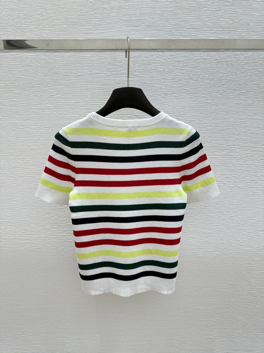 25 Summer new round neck knitted short sleeves
