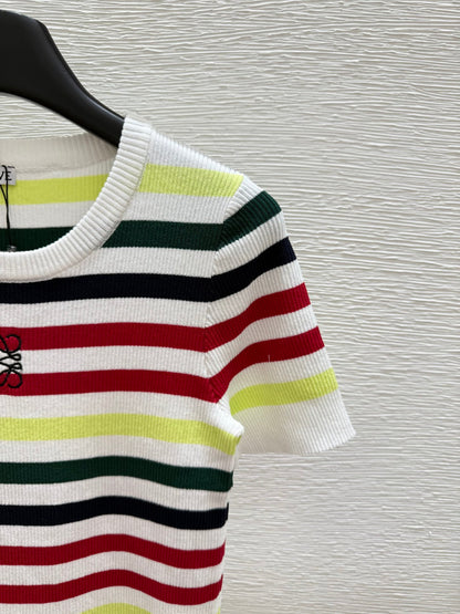 25 nouveaux pulls d'été à col rond et manches courtes en tricot 