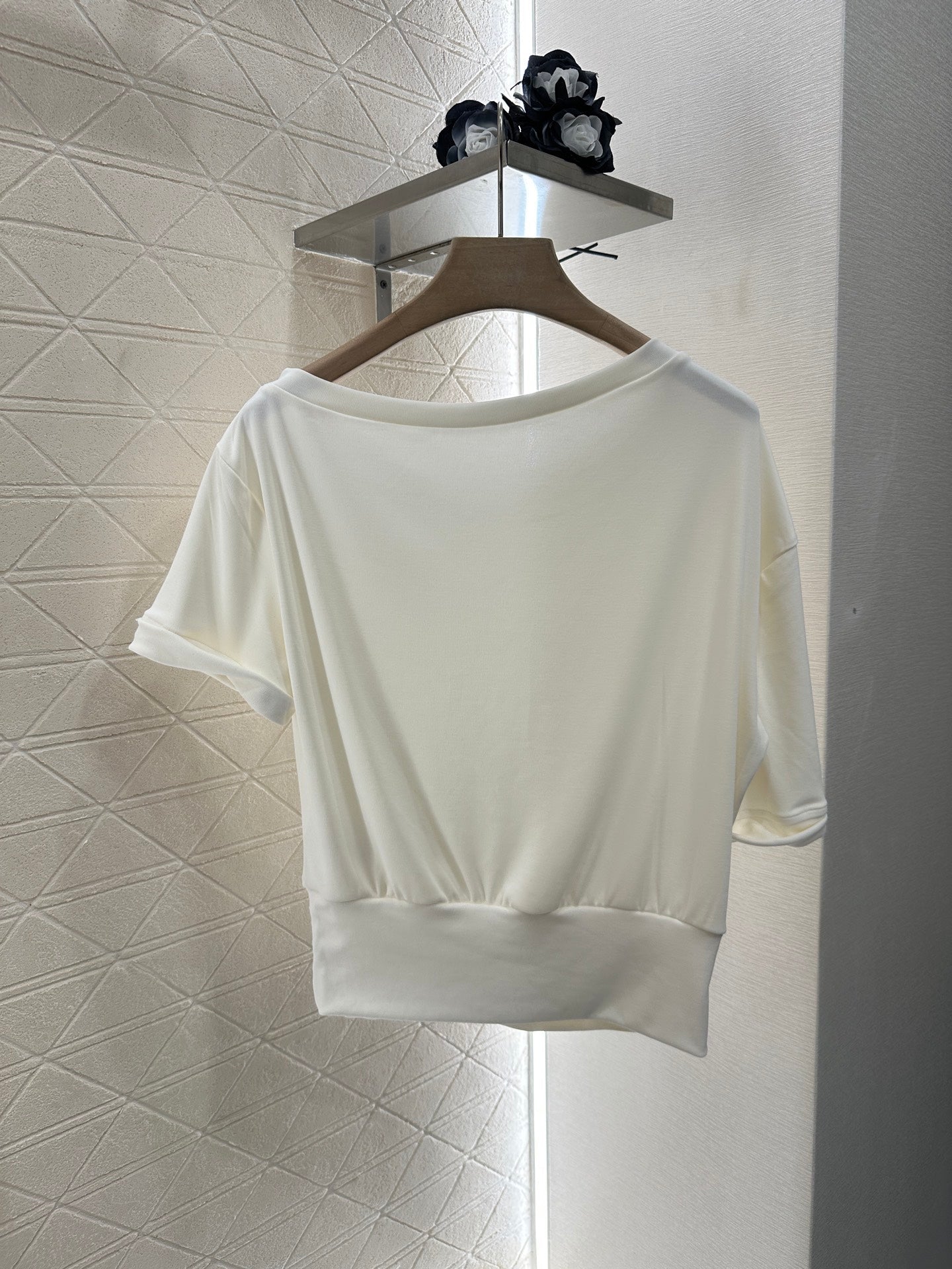2025 Summer New Arrival Asymmetric Short Sleeve Drawstring Trousers Set