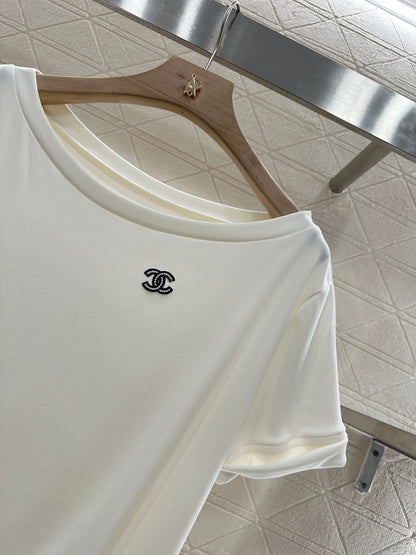 2025 Summer New Arrival Asymmetric Short Sleeve Drawstring Trousers Set