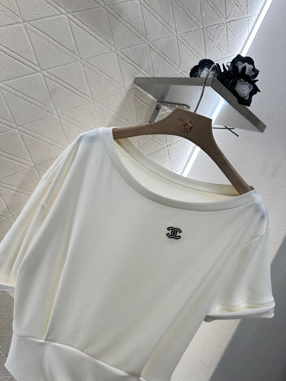 2025 Summer New Arrival Asymmetric Short Sleeve Drawstring Trousers Set