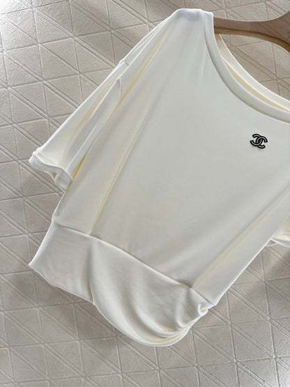 2025 Summer New Arrival Asymmetric Short Sleeve Drawstring Trousers Set