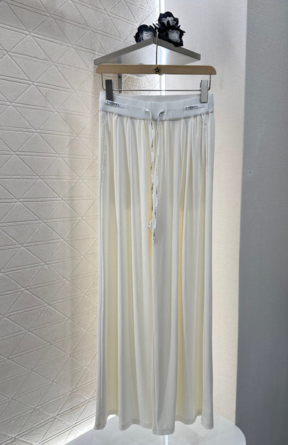 2025 Summer New Arrival Asymmetric Short Sleeve Drawstring Trousers Set