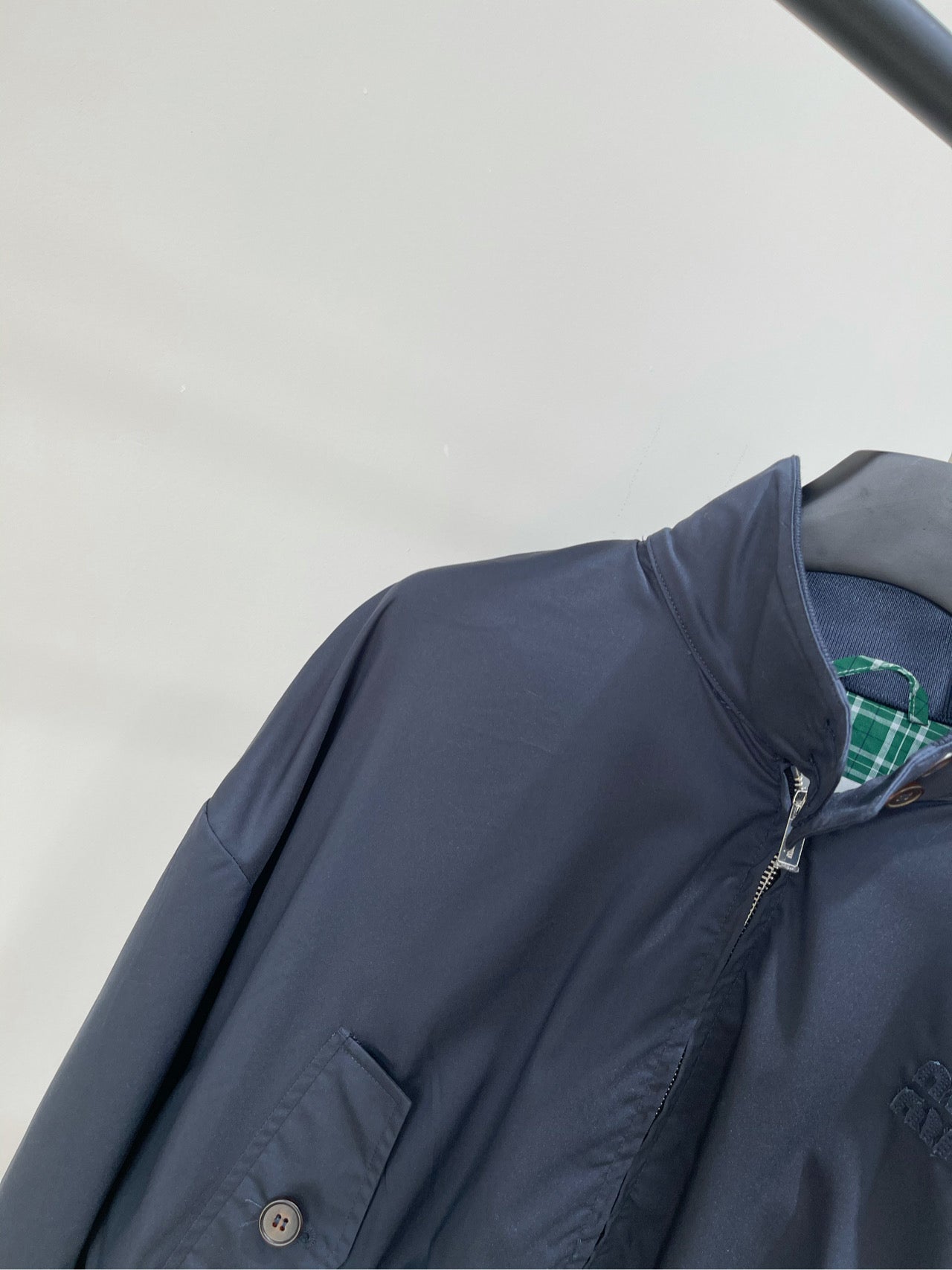 25 Summer new navy blue green zipper short jacket