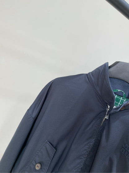 25 Summer new navy blue green zipper short jacket