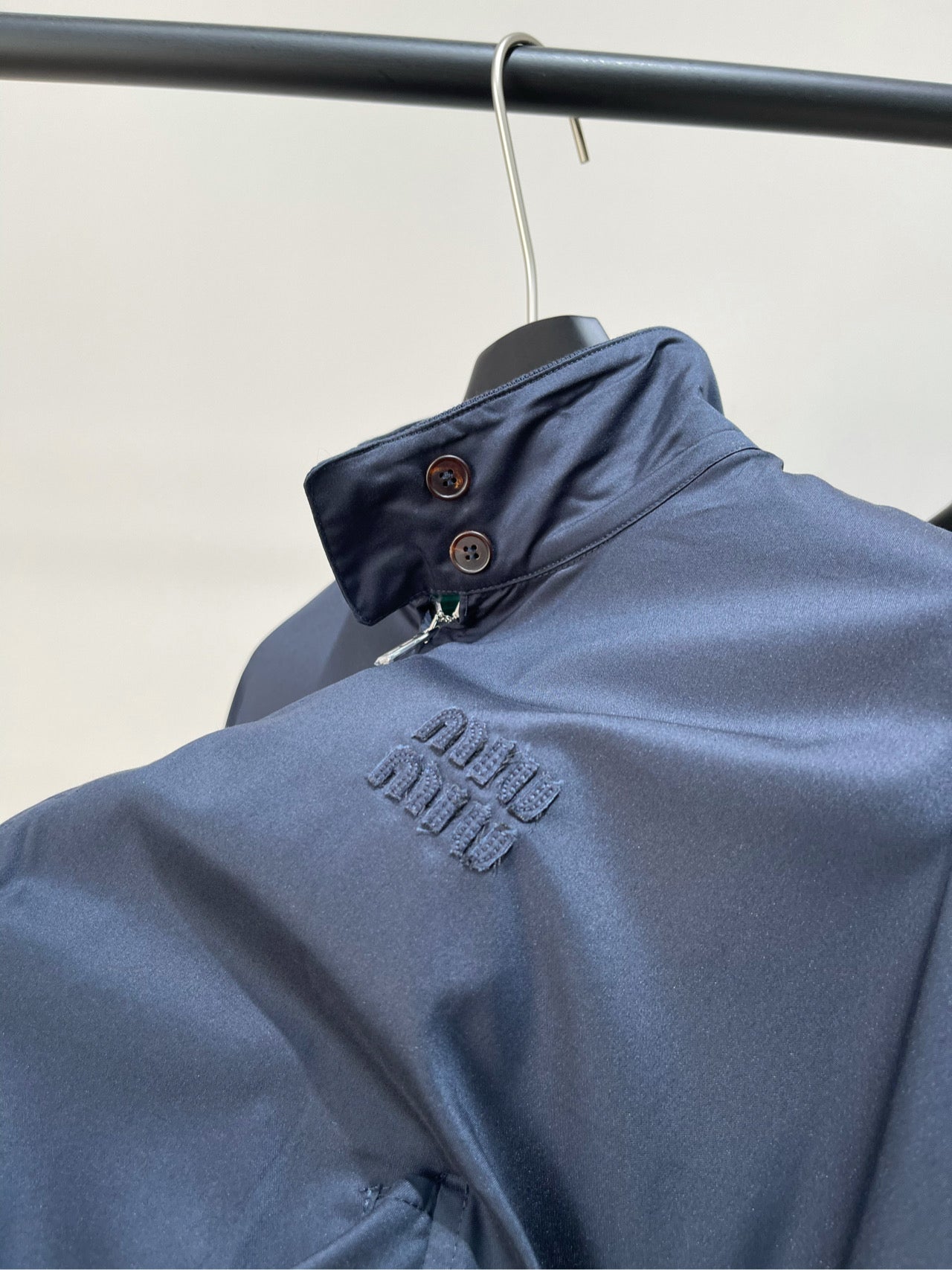 25 Summer new navy blue green zipper short jacket